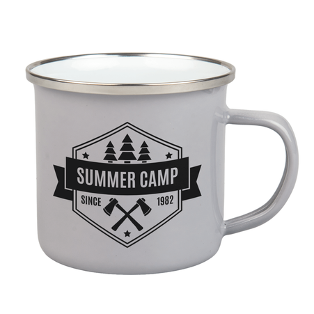 Steel mug - enamel 300 ml, light gray carton 48 pcs.
