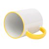White mug - yellow handle