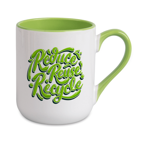 Coffee mug 330 ml combo - handle and inside light green
