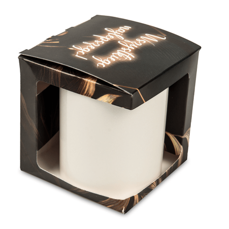 Decorative packaging for cups with a window - Dark pattern