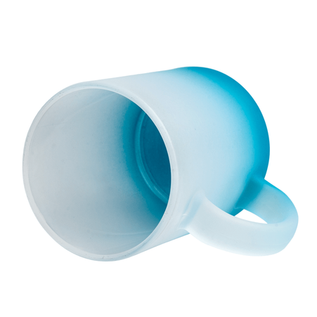Glass mug frosted gradient light blue