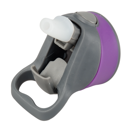 Aluminum 500 ml Active bottle white with purple stripe and mouthpiece