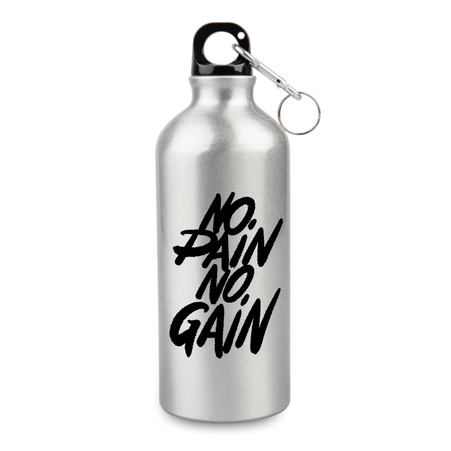 Aluminiowa butla 600 ml z karabińczykiem srebrna komplet 10 szt