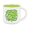 White mug 400 ml wide - light green inside