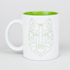 Mug for engraving white matte - light green inside