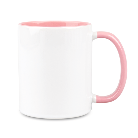 Combo SuperGlaze white mug - pink handle and inside carton 36 pcs.