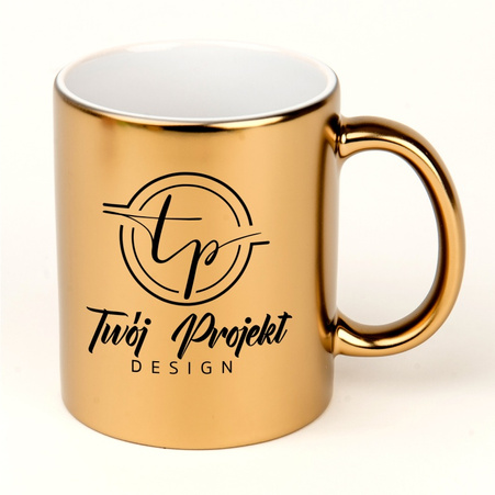Satin mug metallic gold