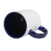 White mug 440 ml Combo - handle and inside navy blue