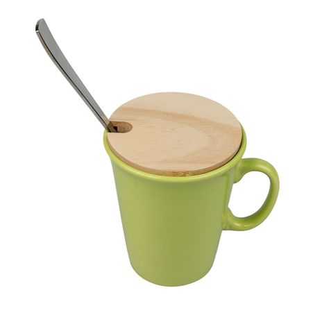 Bamboo wood lid for mug with hole - sublimation