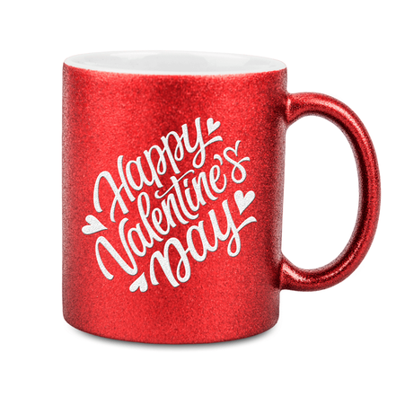 Red glitter mug