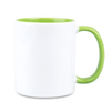 Combo SuperGlaze white mug - handle and inner light green half pallet 432 pcs.