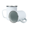 Steel mug - enameled 650 ml, silver rim carton 24 pcs