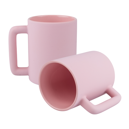 Kubek 440 ml matowy Leo różowy