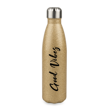 Steel Bowling Bottle 500ml gold glitter set of 5 pcs.