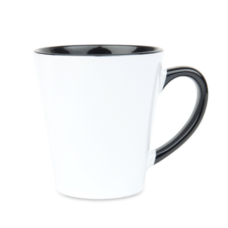 White Latte mug small - inner and ear black carton 36 pcs