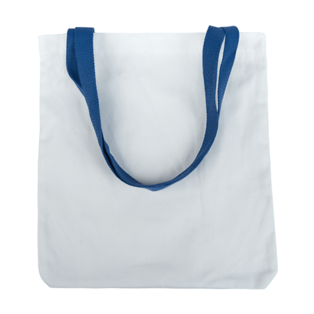 Shoulder bag white 36.5x33.5 cm - handle blue