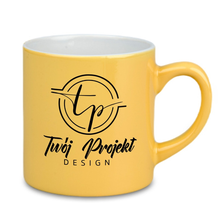 Mug light color mini cream with cardboard box