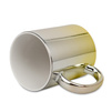 Silver and yellow metallic mug