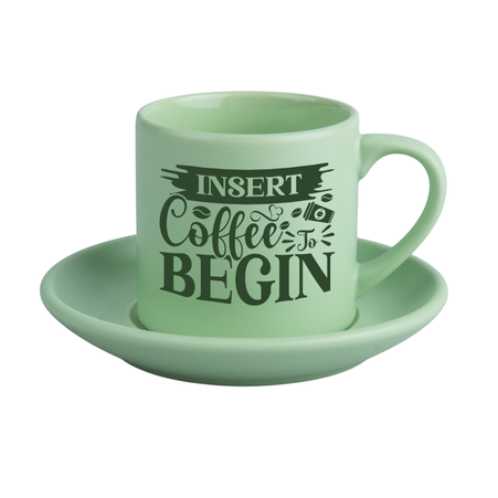 170 ml cup with saucer matte green color (set of 6 pcs.)