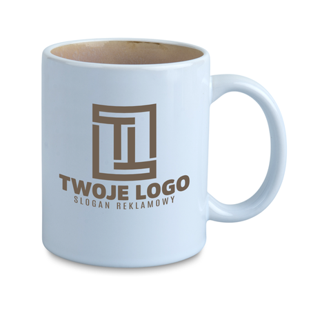 Pavo white mug - inner gray beige