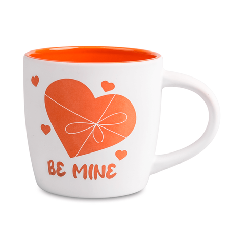 Boston mug for engraving white matte - orange inside