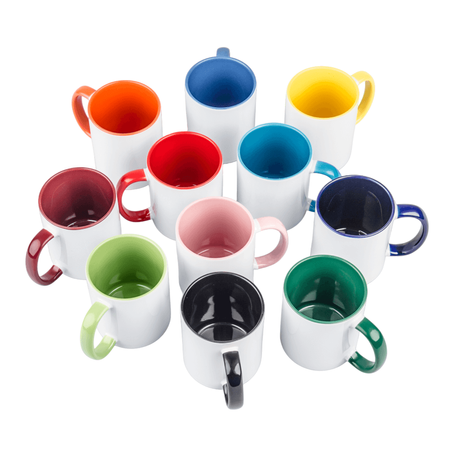 Combo SuperGlaze white mug - handle and inside black