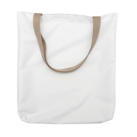 Torba na ramię biała 38x40 cm - uchwyt beżowy (komplet 10 szt.)
