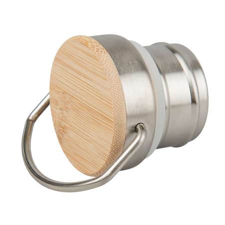 Steel bottle 600ml engraving/UV bamboo cap - green