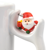 White mug with Santa Claus in handle