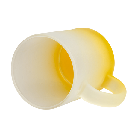 Glass mug frosted gradient dark yellow carton 36 pcs.