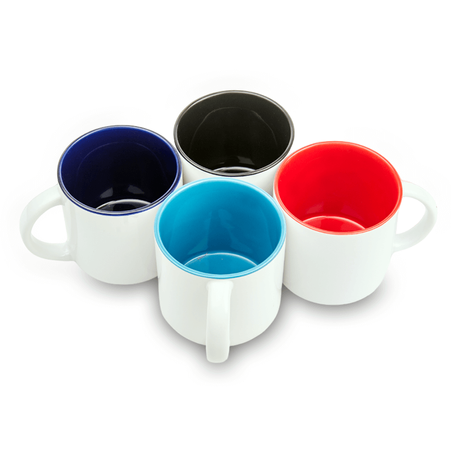 White mug 400 ml wide - inside red