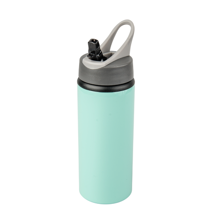 Active aluminum bottle with mouthpiece 650 ml - green