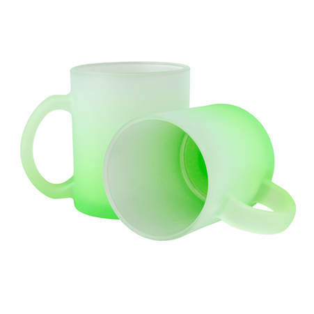 Glass mug frosted gradient light green carton 36 pcs.
