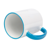 White mug - light blue handle