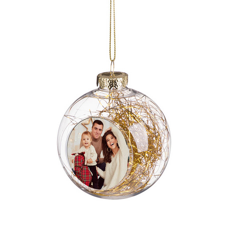 Christmas tree bauble gold thread - 80 mm for sublimation