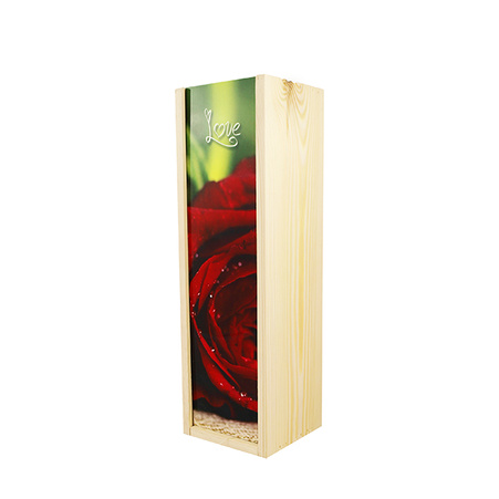 Wooden wine box - natural wood with Hardboard front