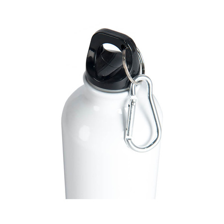 Aluminiowa butla 400 ml z karabińczykiem biała komplet 5 szt.