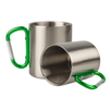 Steel mug 300 ml - green carabiner set of 20 pcs