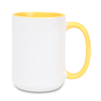 White mug 440 ml Combo - handle and inner yellow carton 36 pcs.
