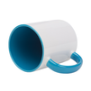 Combo Standard white mug - handle and inner light blue