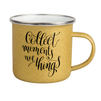 Steel mug - enamel 300 ml, gold glitter