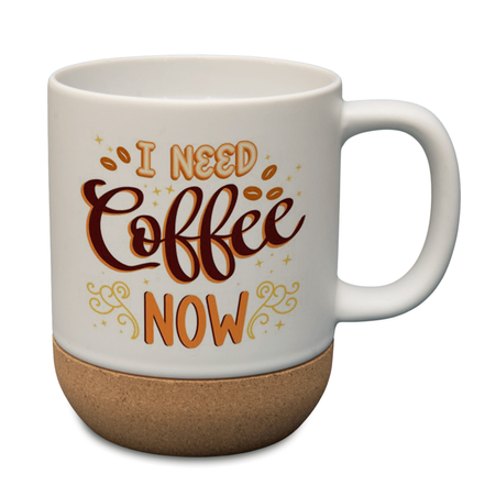 330ml mug with lid and cork bottom - white