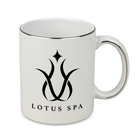 Mug white silver stripe on ear and rim carton 36 pcs.