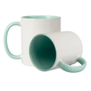 Combo white mug - handle and inside mint green