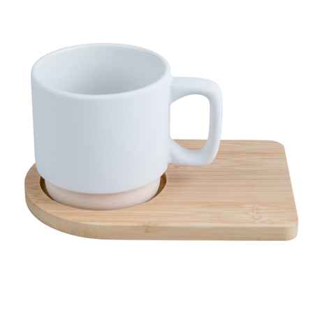 290 ml frosted cup with bamboo saucer kpl 2 pcs