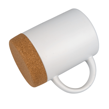 White mug 440 ml - cork bottom