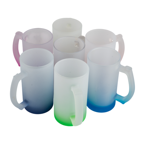 Kufel szklany szroniony gradient żółty