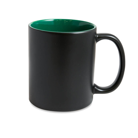 Magic mug matte black - green inside, carton 36 pcs.
