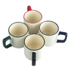 330 ml Cream mug matte green handle and rim