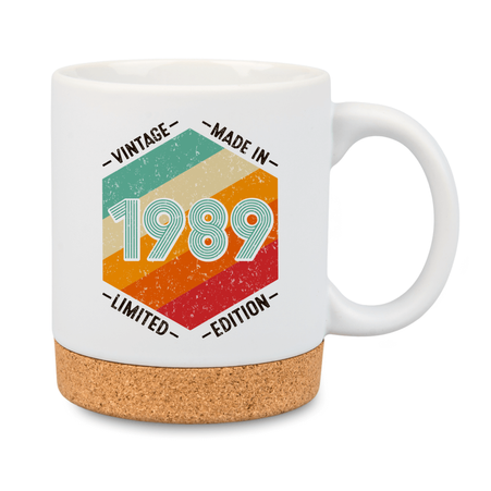 Kubek biały matowy 300 ml - korkowy spód